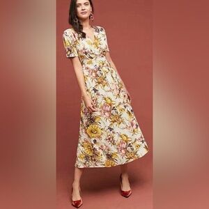 Anthropologie Tiny Wrap Floral Dress SZ XS